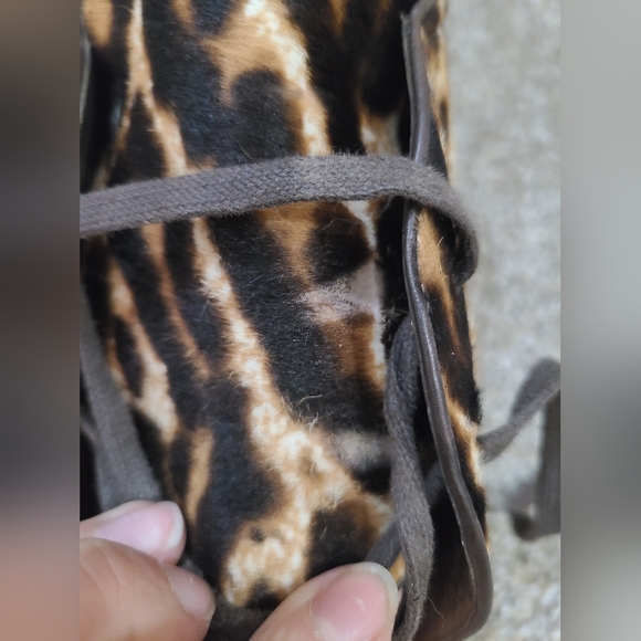 Lanvin Platform Stiletto Leopard Print Leather Calf Hair Ankle Boots Booties - Picture 8 of 8